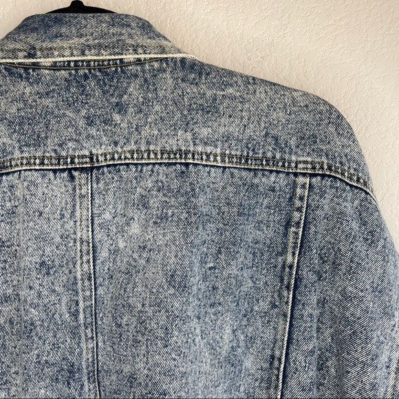 ✨Vintage East West | Oversized Acid Wash Floral Denim Jean Jacket - Picture 12 of 16